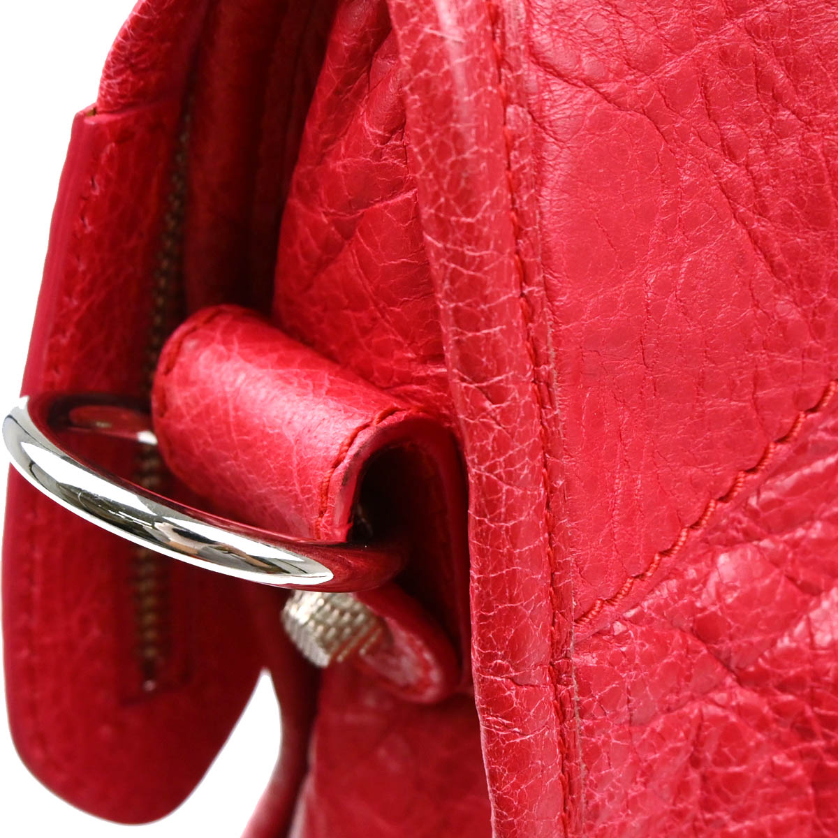 Balenciaga Red Goatskin Medium The City 2way Shoulder Handbag