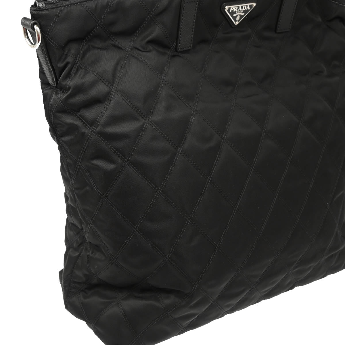 Prada Black Nylon 2way Tote Shoulder Handbag