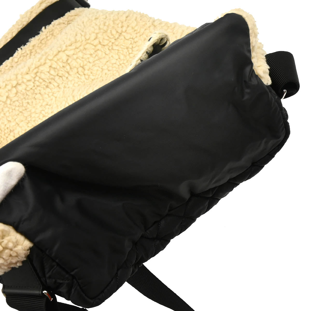 Chanel White Black Wool Nylon 2way Backpack