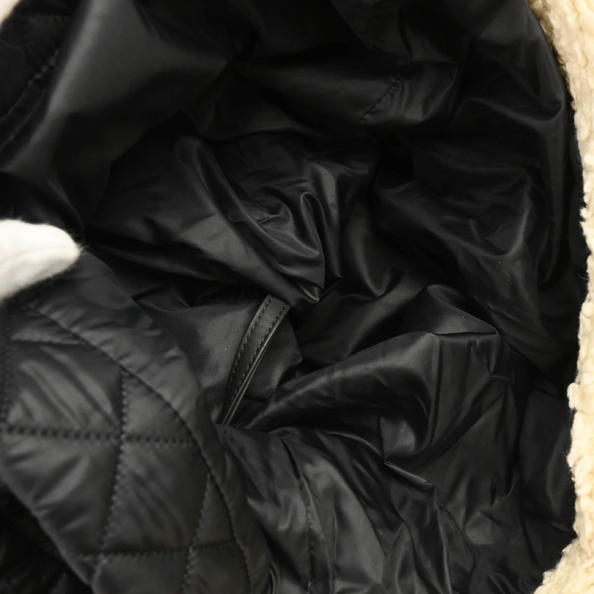 Chanel White Black Wool Nylon 2way Backpack