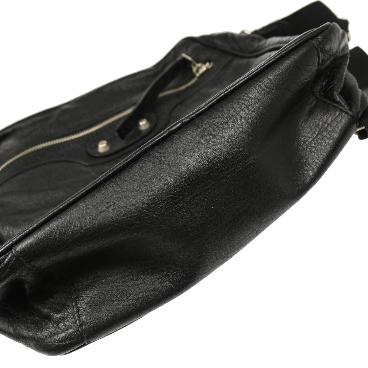 Balenciaga Black Leather Messenger Shoulder Bag