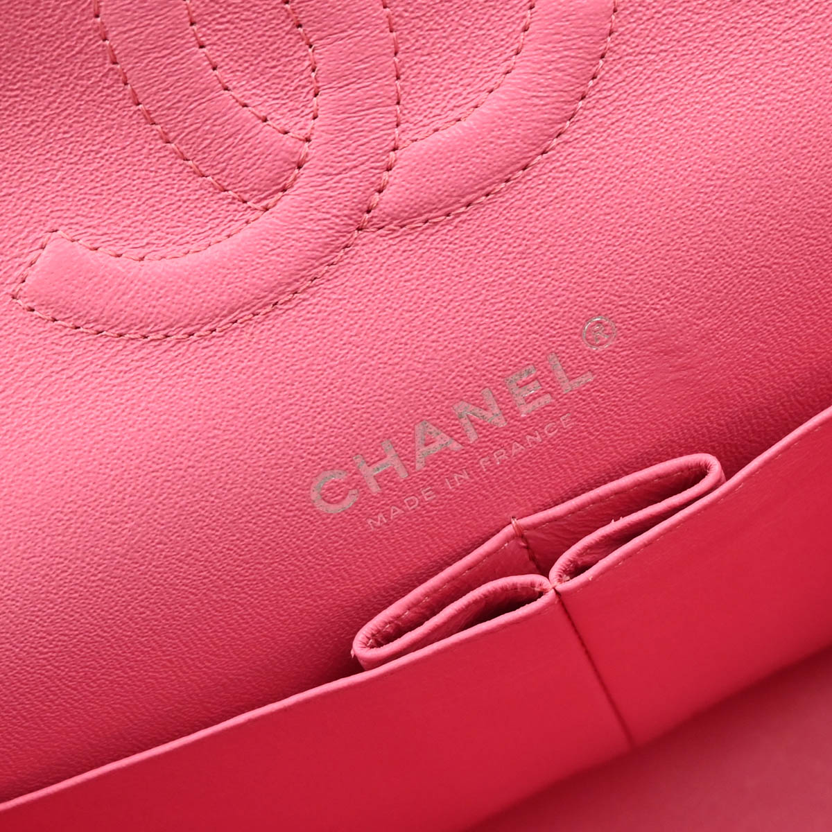 Chanel Pink Calfskin Caviar Medium Classic Double Flap Shoulder Bag