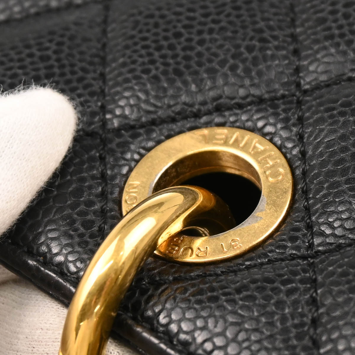 Chanel 2013-2014 Black Caviar Grand Shopping Tote GST XL Chain Handbag