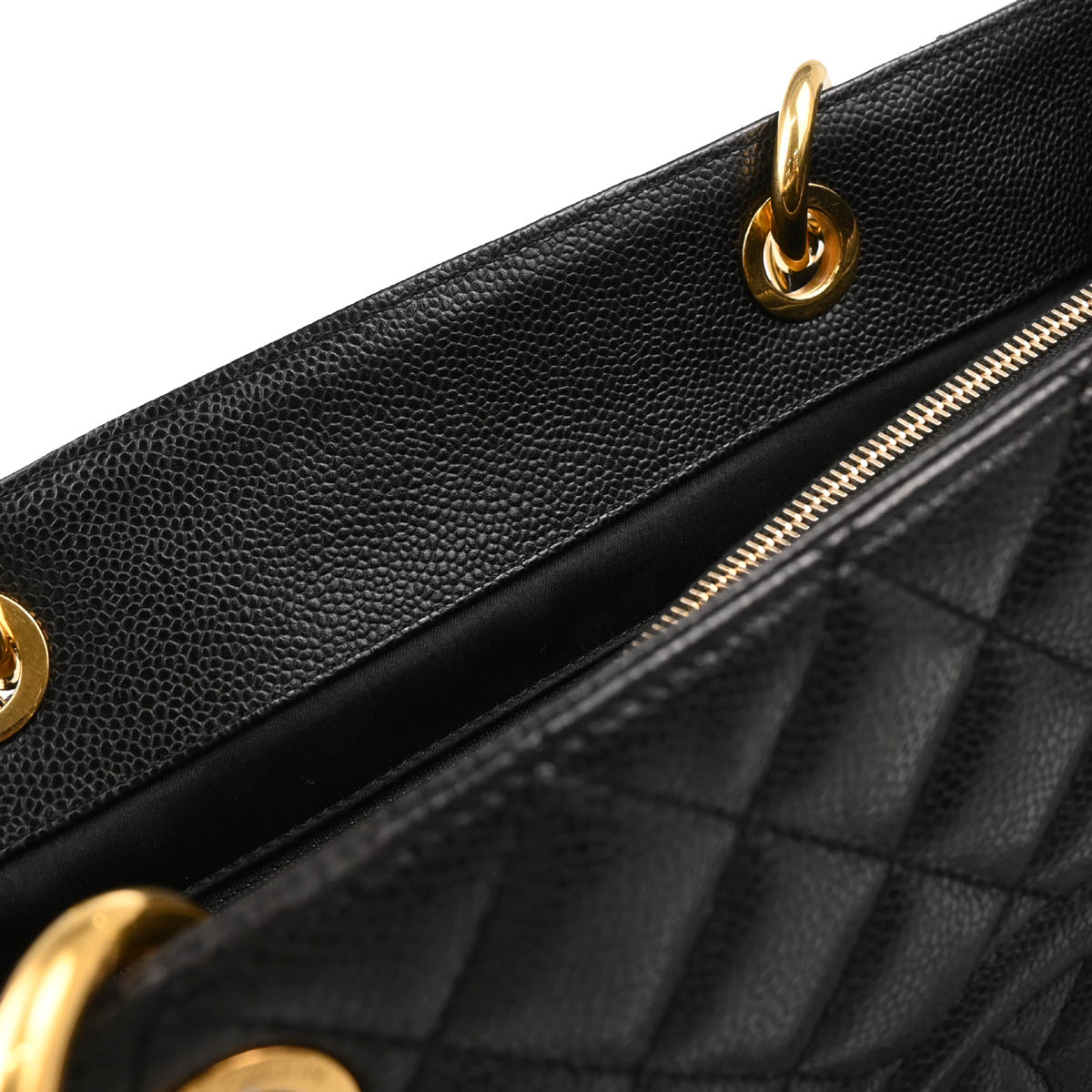 Chanel 2013-2014 Black Caviar Grand Shopping Tote GST XL Chain Handbag