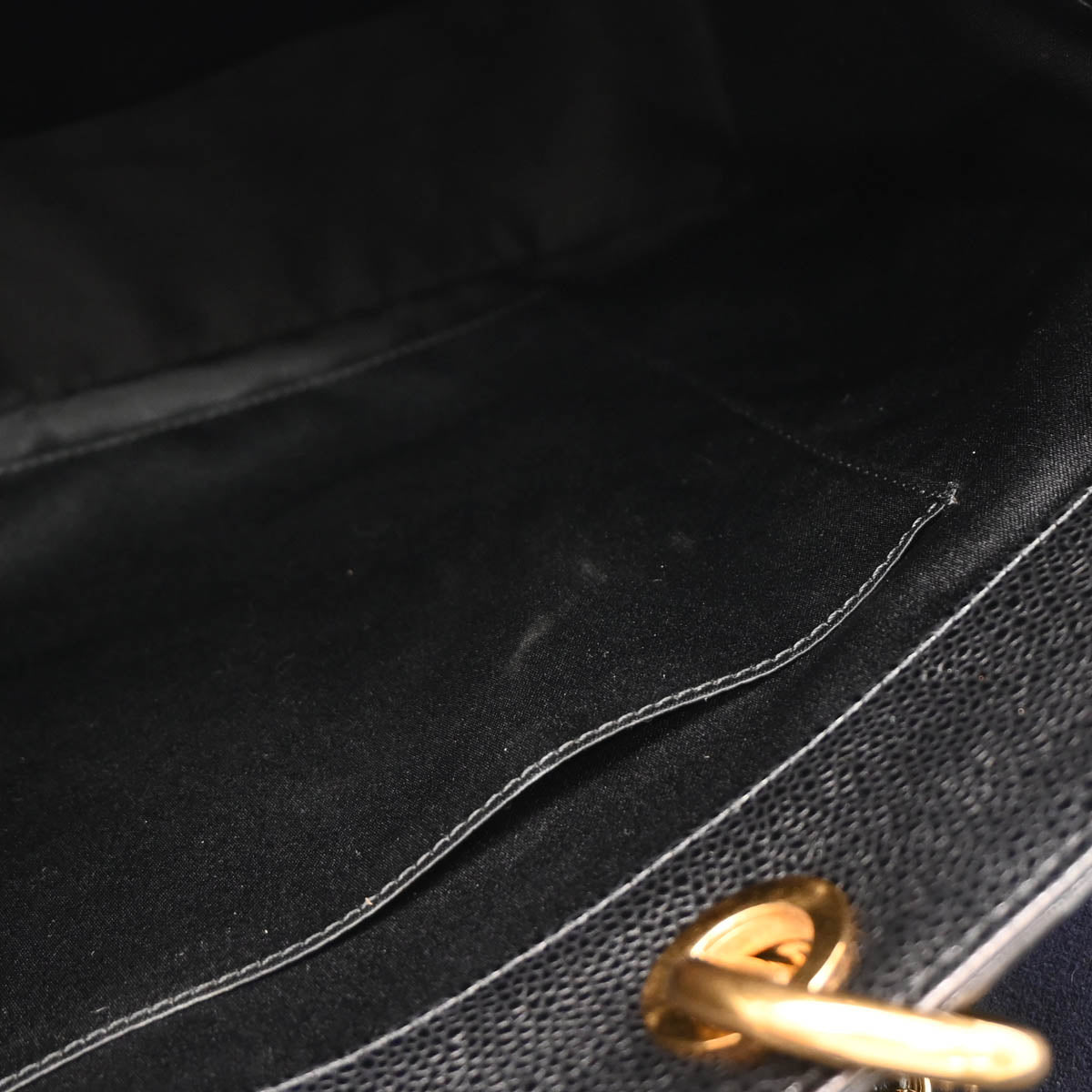 Chanel 2013-2014 Black Caviar Grand Shopping Tote GST XL Chain Handbag