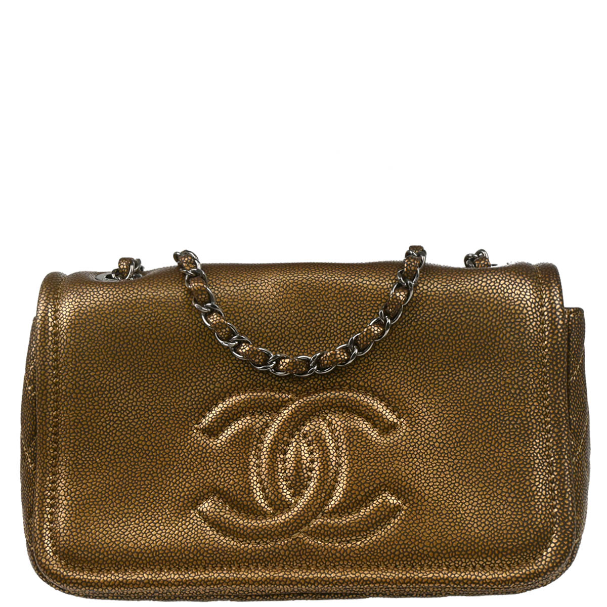 Chanel 2011 Bronze Caviar Timeless Full Flap Shoulder Bag