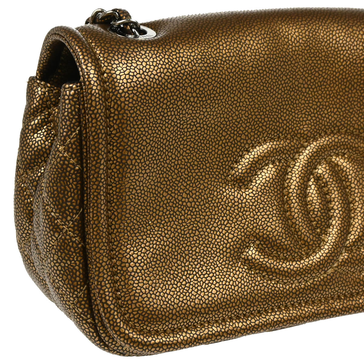Chanel 2011 Bronze Caviar Timeless Full Flap Shoulder Bag