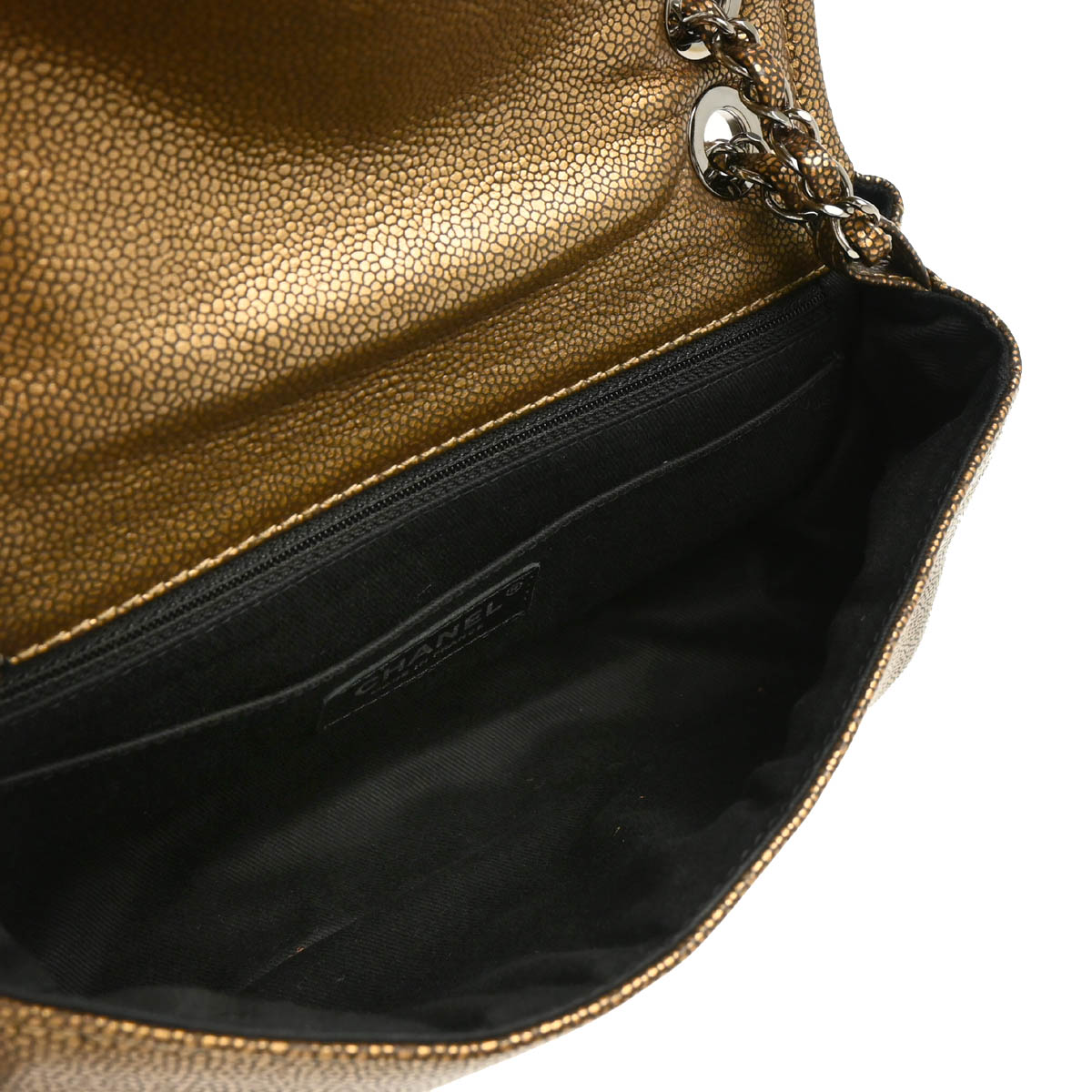 Chanel 2011 Bronze Caviar Timeless Full Flap Shoulder Bag