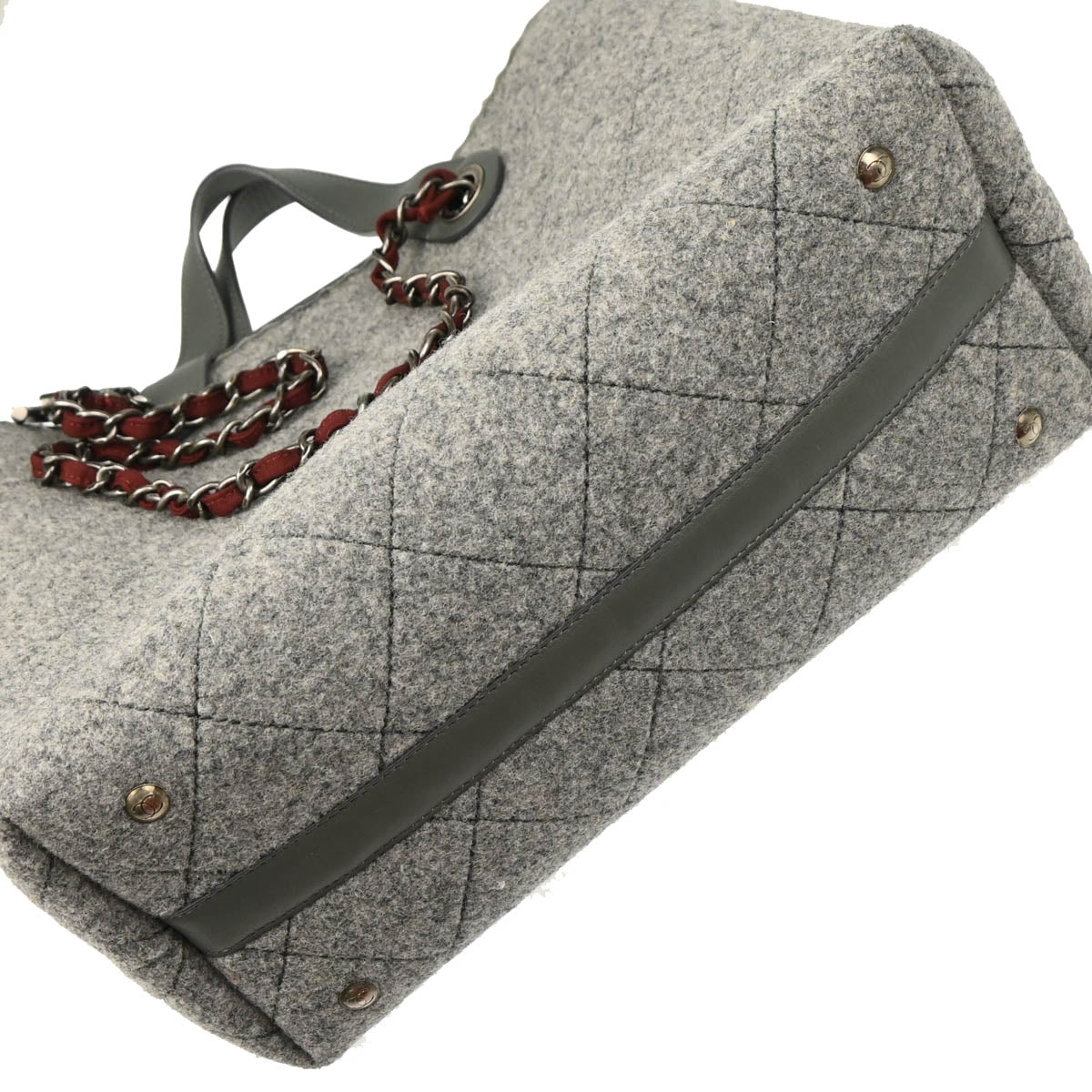Chanel 2012 Gray Felt 2way Tote Handbag