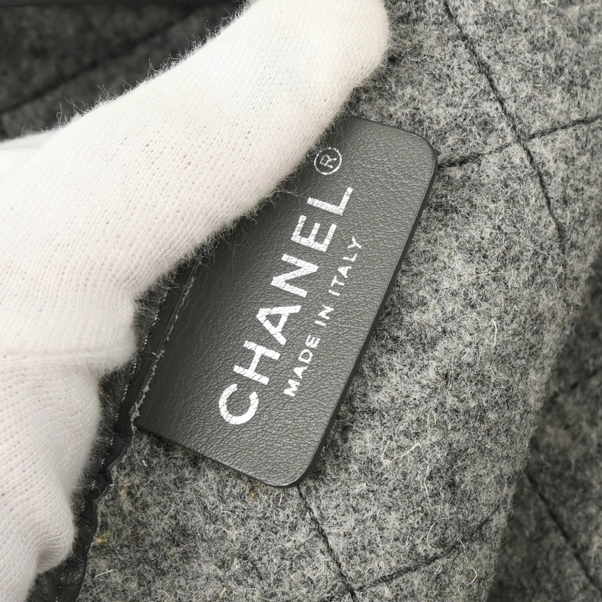 Chanel 2012 Gray Felt 2way Tote Handbag
