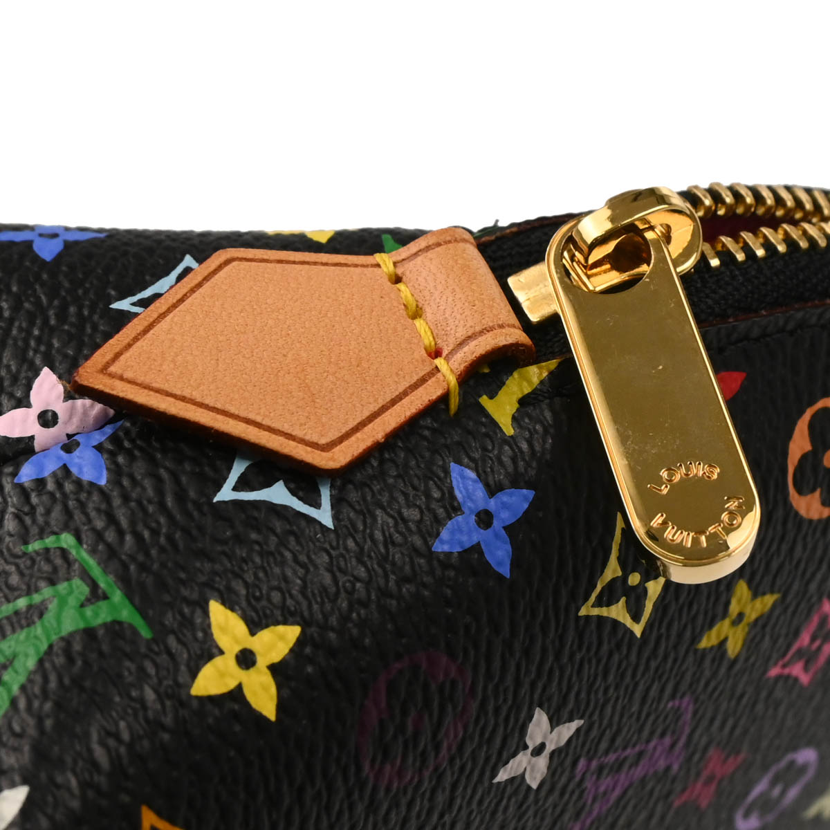 Louis Vuitton 2013 Black Monogram Multicolor Pochette Cosmetic M47355