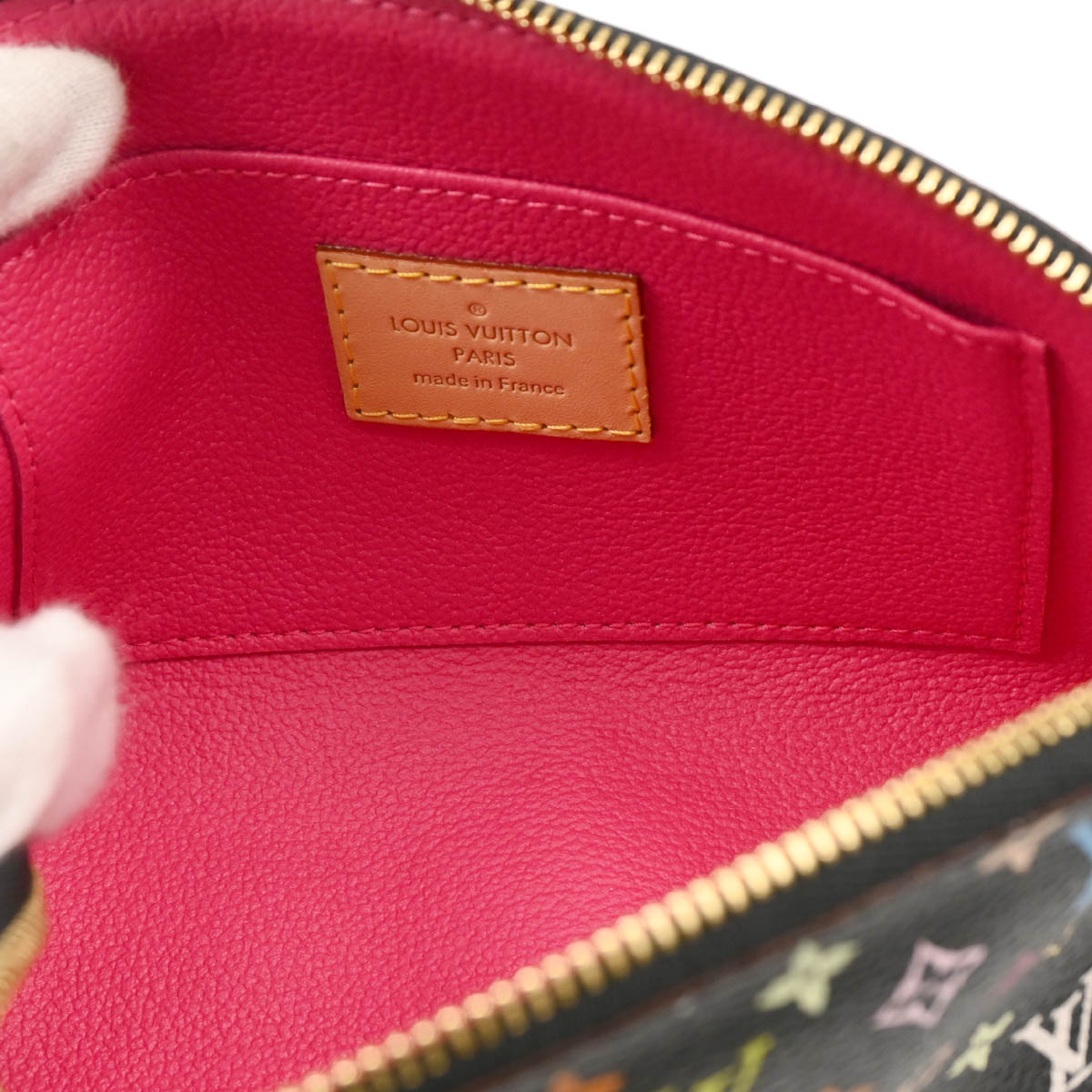 Louis Vuitton 2013 Black Monogram Multicolor Pochette Cosmetic M47355