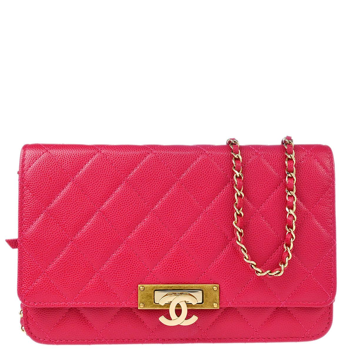 Chanel 2016-2017 Pink Caviar WOC Shoulder Wallet Bag