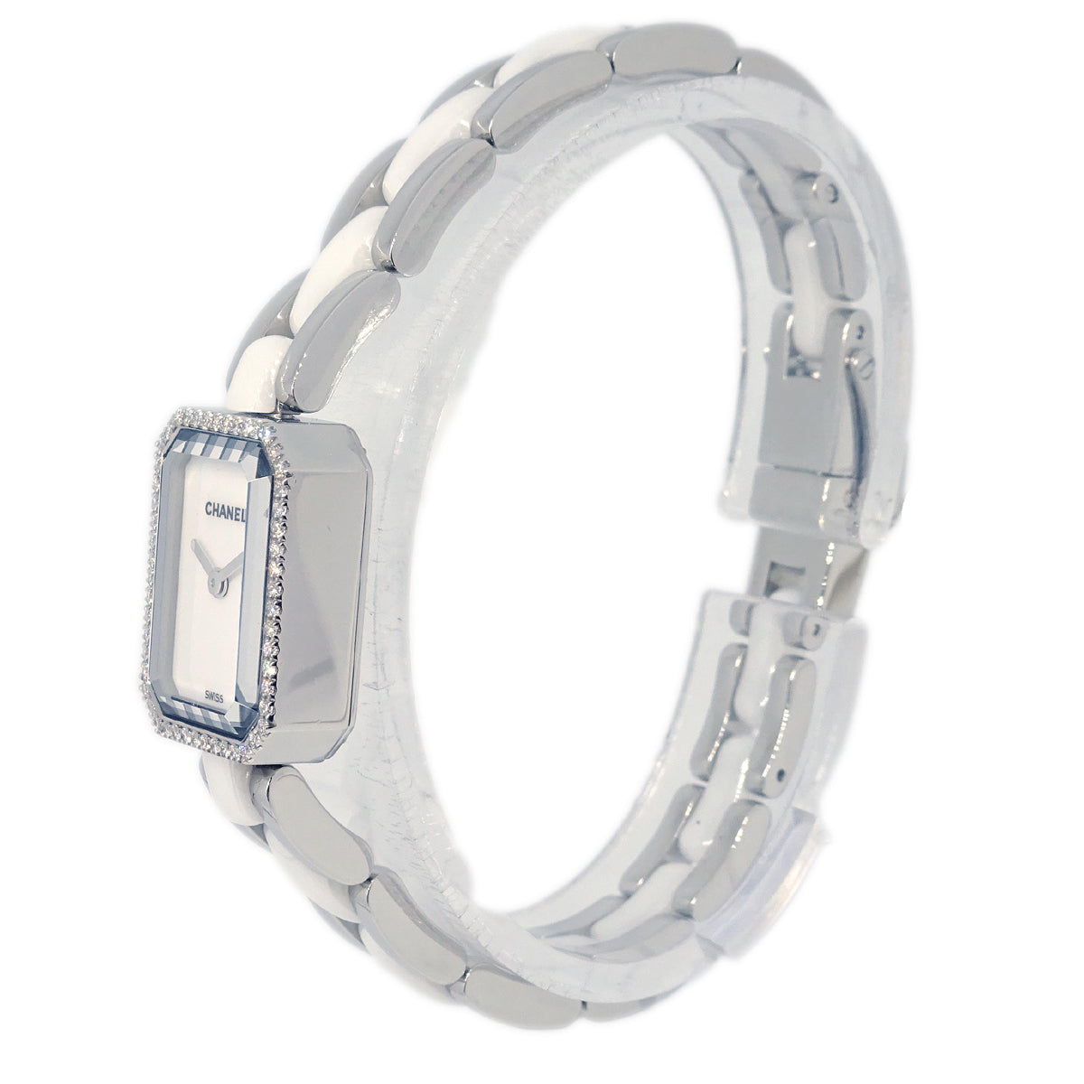 Chanel Premiere H2132 Quartz Watch Ceramic SS Diamond