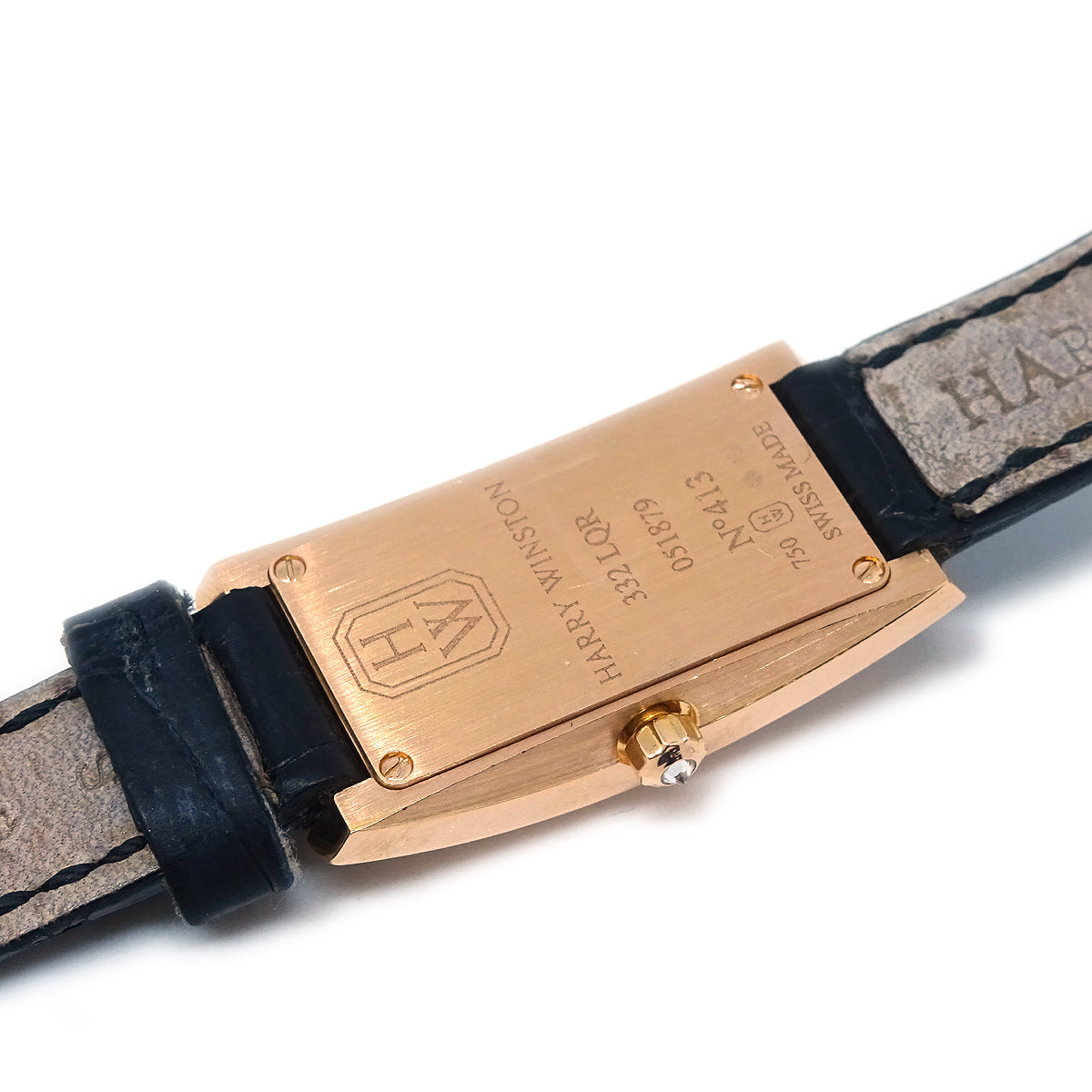 Harry Winston * Ref.332LQRL Avenue C Quartz Watch 18KPG Black