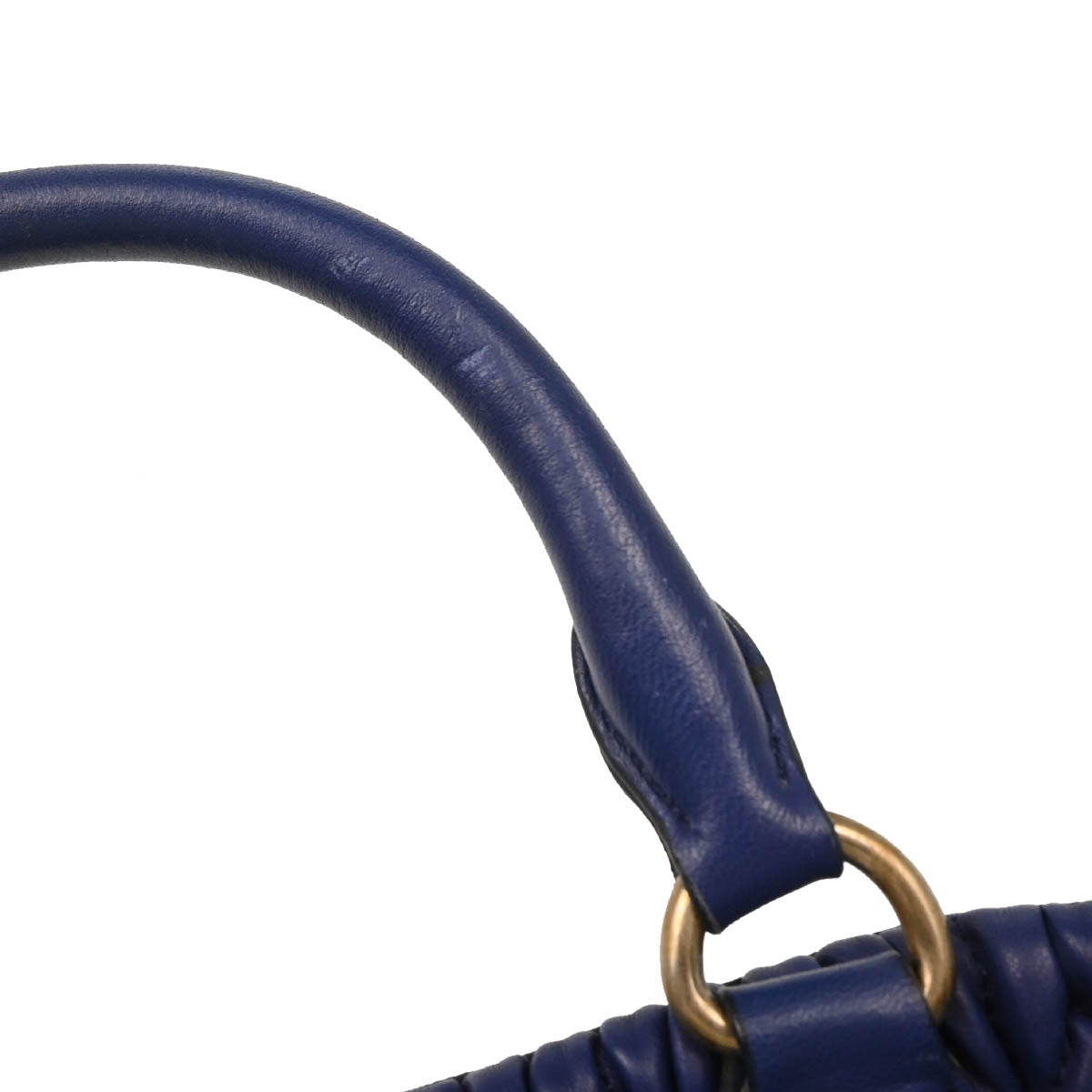 Miu Miu Blue Lambskin Nappa Crystal Handbag