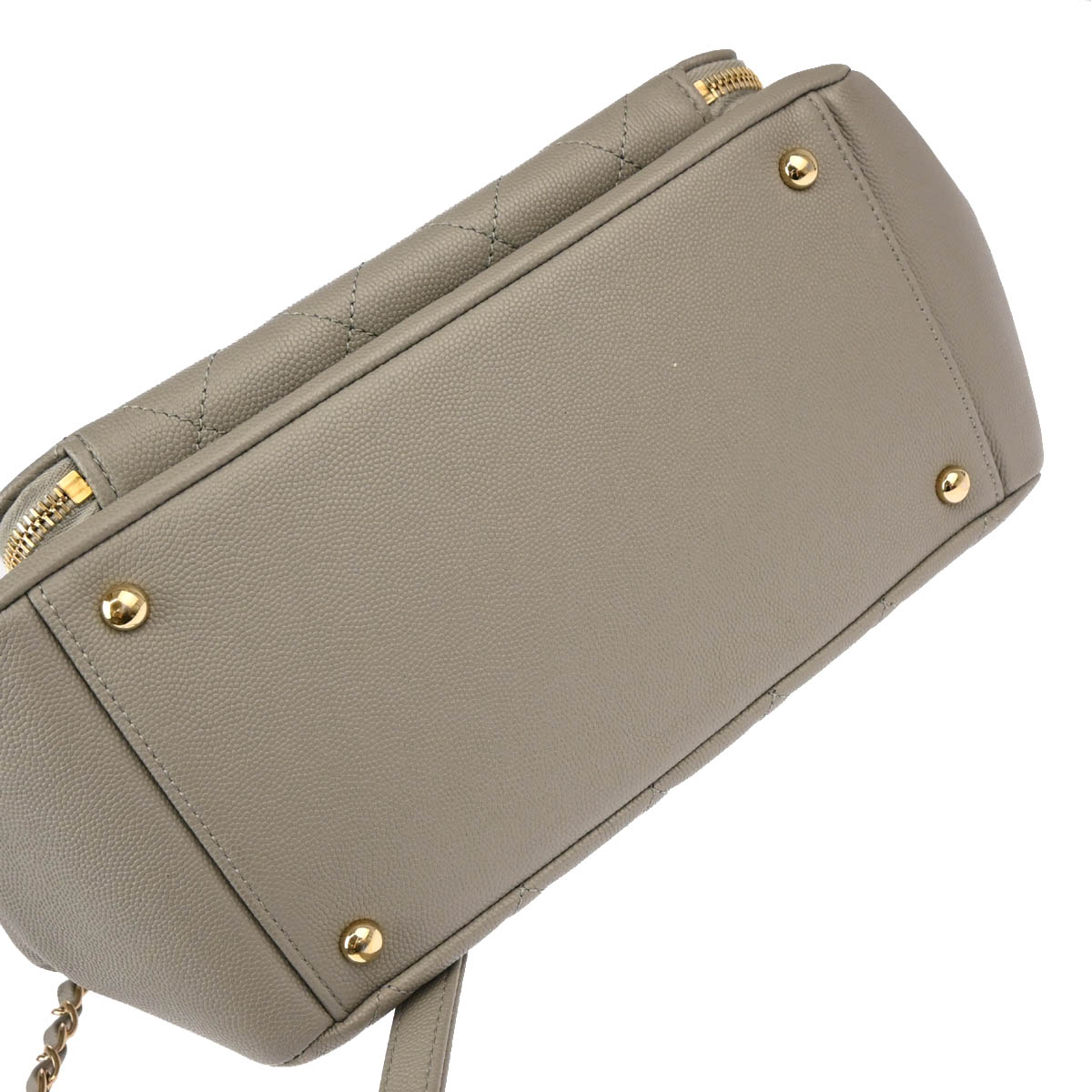 Chanel 2019 Gray Caviar 2way Shoulder Handbag