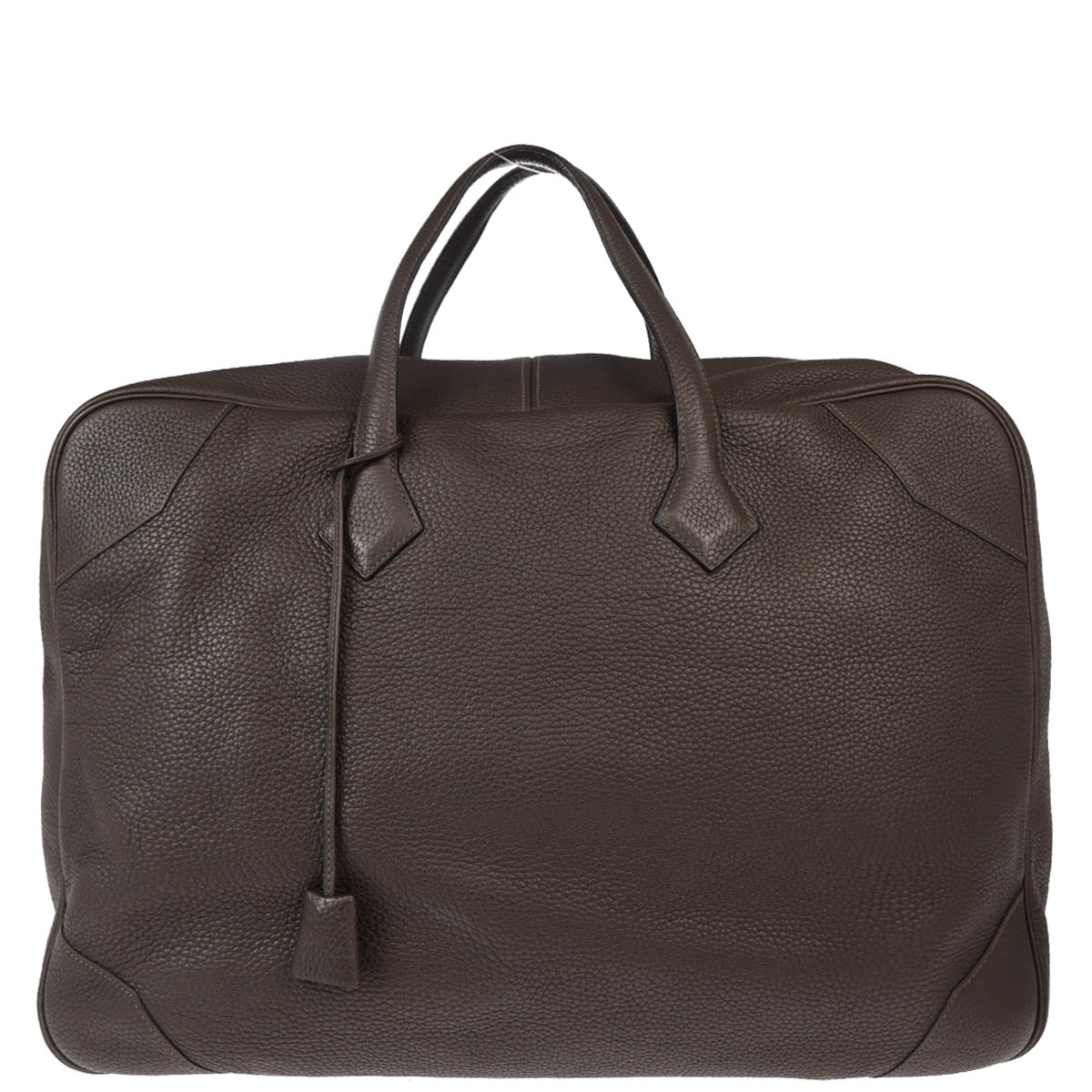 Hermes 2014 Chocolat Taurillon Clemence Victoria 50 Handbag