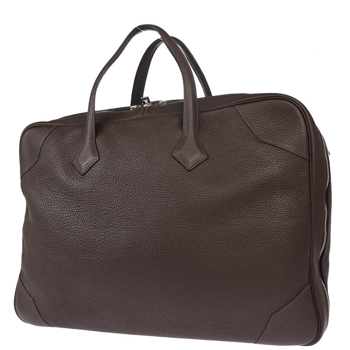 Hermes 2014 Chocolat Taurillon Clemence Victoria 50 Handbag
