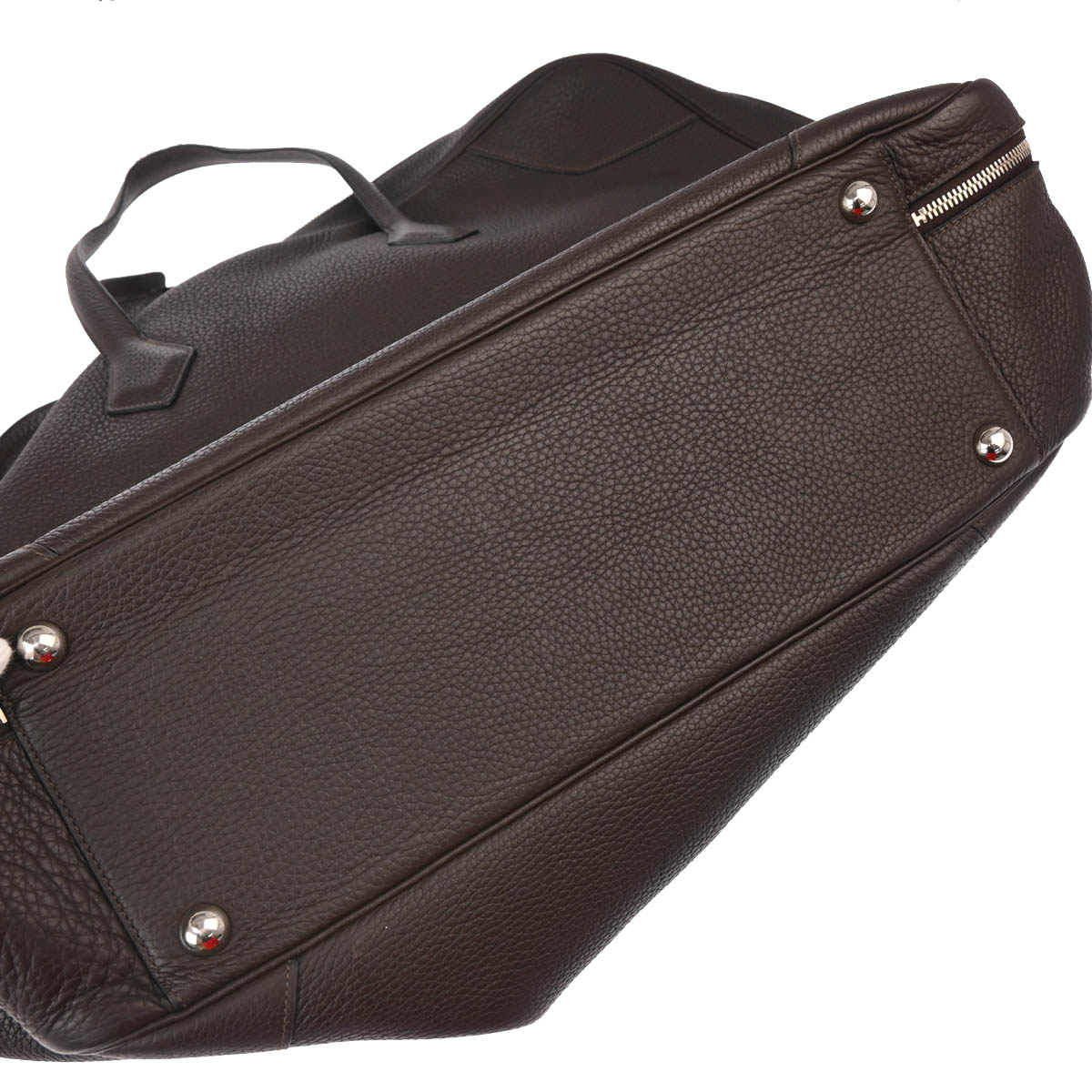Hermes 2014 Chocolat Taurillon Clemence Victoria 50 Handbag