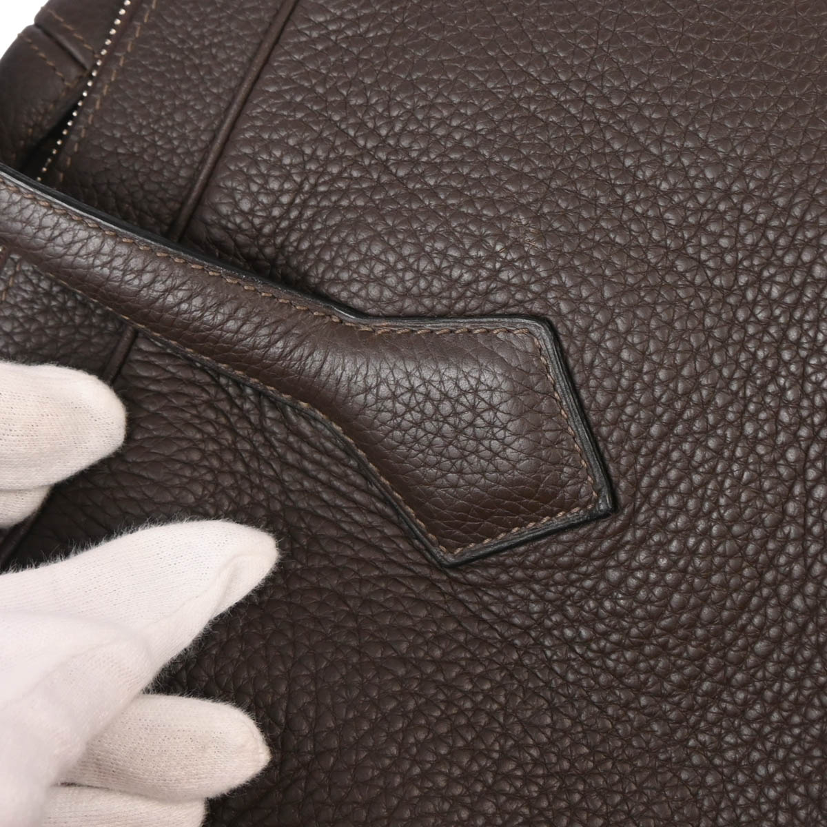 Hermes 2014 Chocolat Taurillon Clemence Victoria 50 Handbag