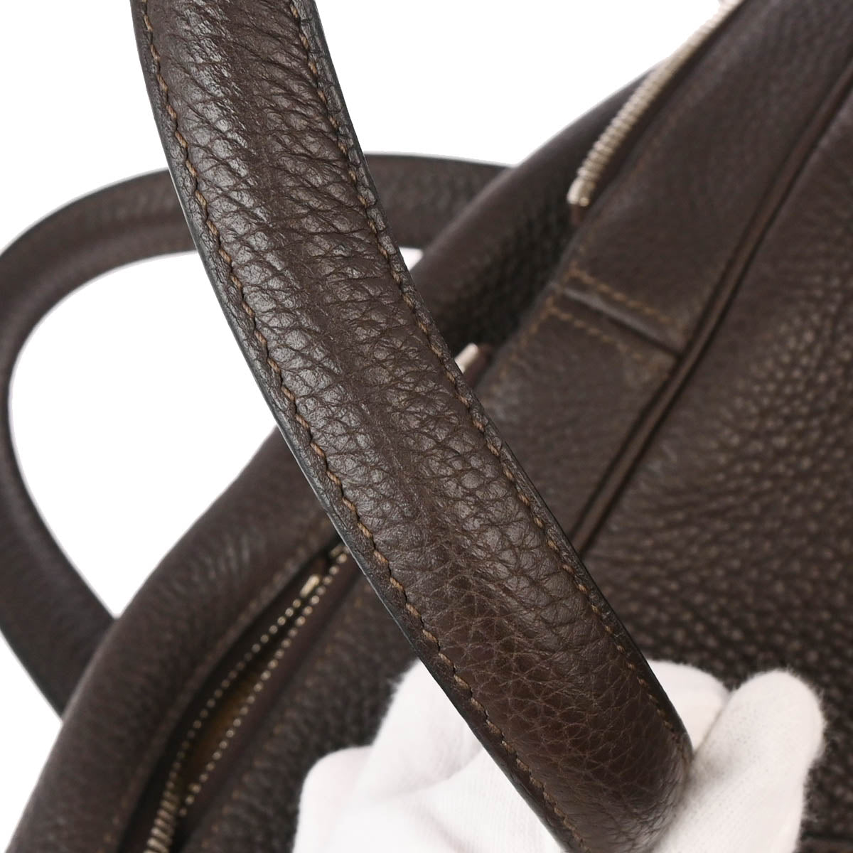 Hermes 2014 Chocolat Taurillon Clemence Victoria 50 Handbag