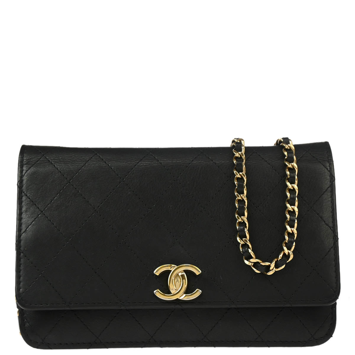 Chanel 2019 Black Lambskin WOC Wallet Shoulder Bag