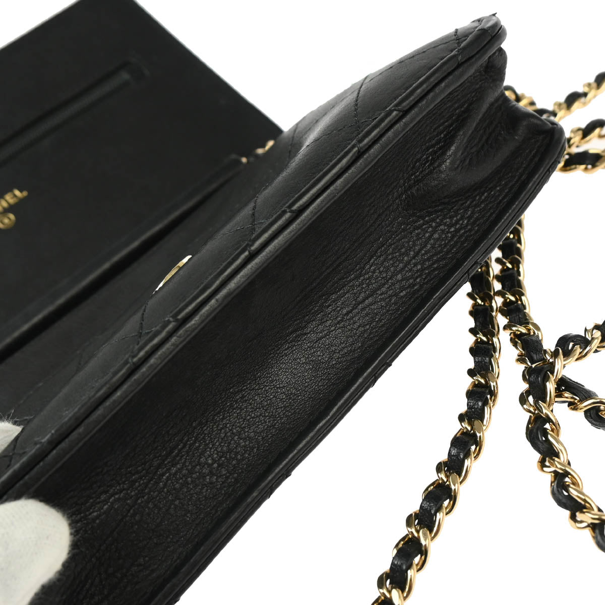Chanel 2019 Black Lambskin WOC Wallet Shoulder Bag