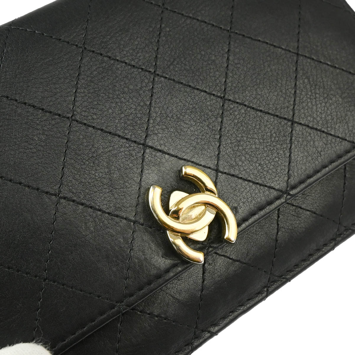 Chanel 2019 Black Lambskin WOC Wallet Shoulder Bag