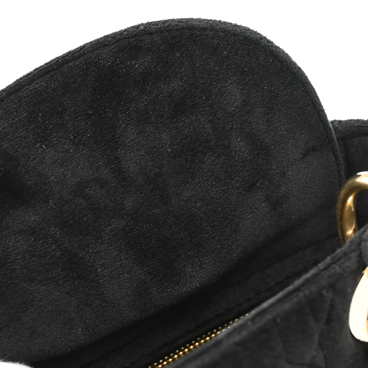 Christian Dior 2019 Black Velvet Small Lady Dior Cannage 2way Handbag