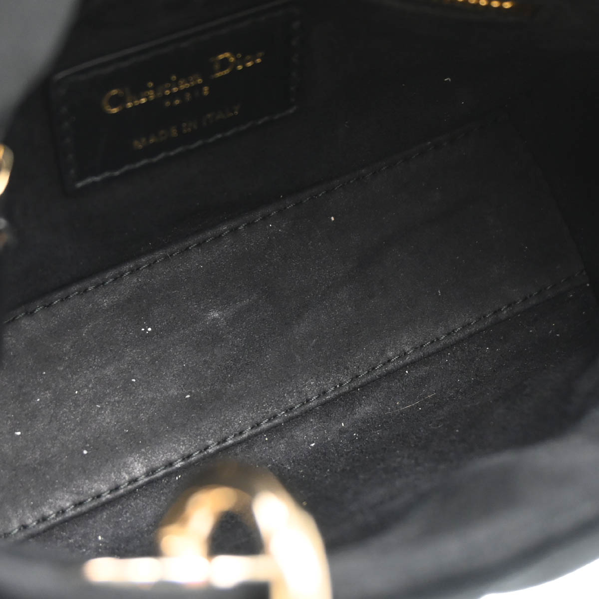 Christian Dior 2019 Black Velvet Small Lady Dior Cannage 2way Handbag