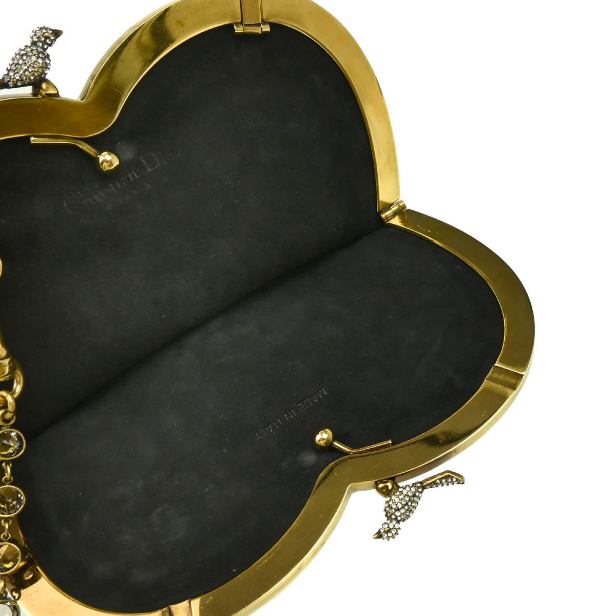 Christian Dior 2017 Black Suede Heart Chain Shoulder Bag