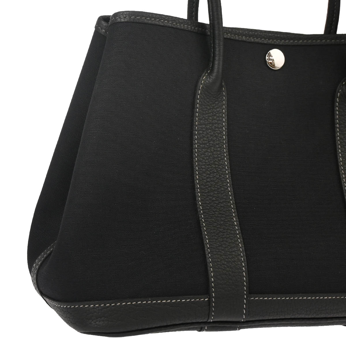 Hermes 2013 Toile Officier Black Garden Party TPM Tote Handbag