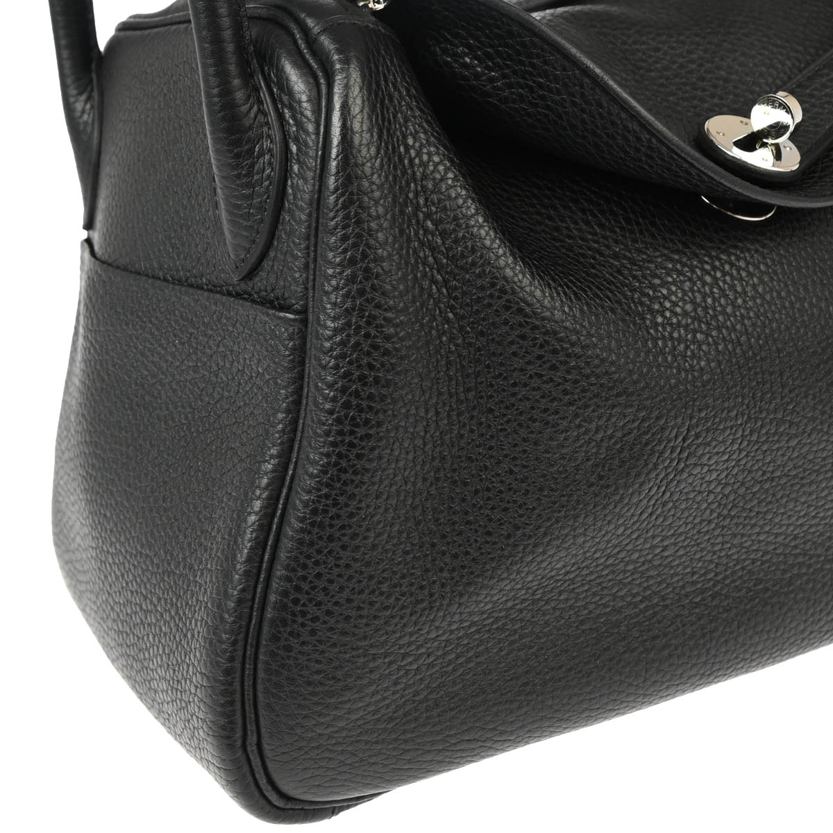 Hermes 2018 Black Taurillon Clemence Lindy 30 Shoulder Bag