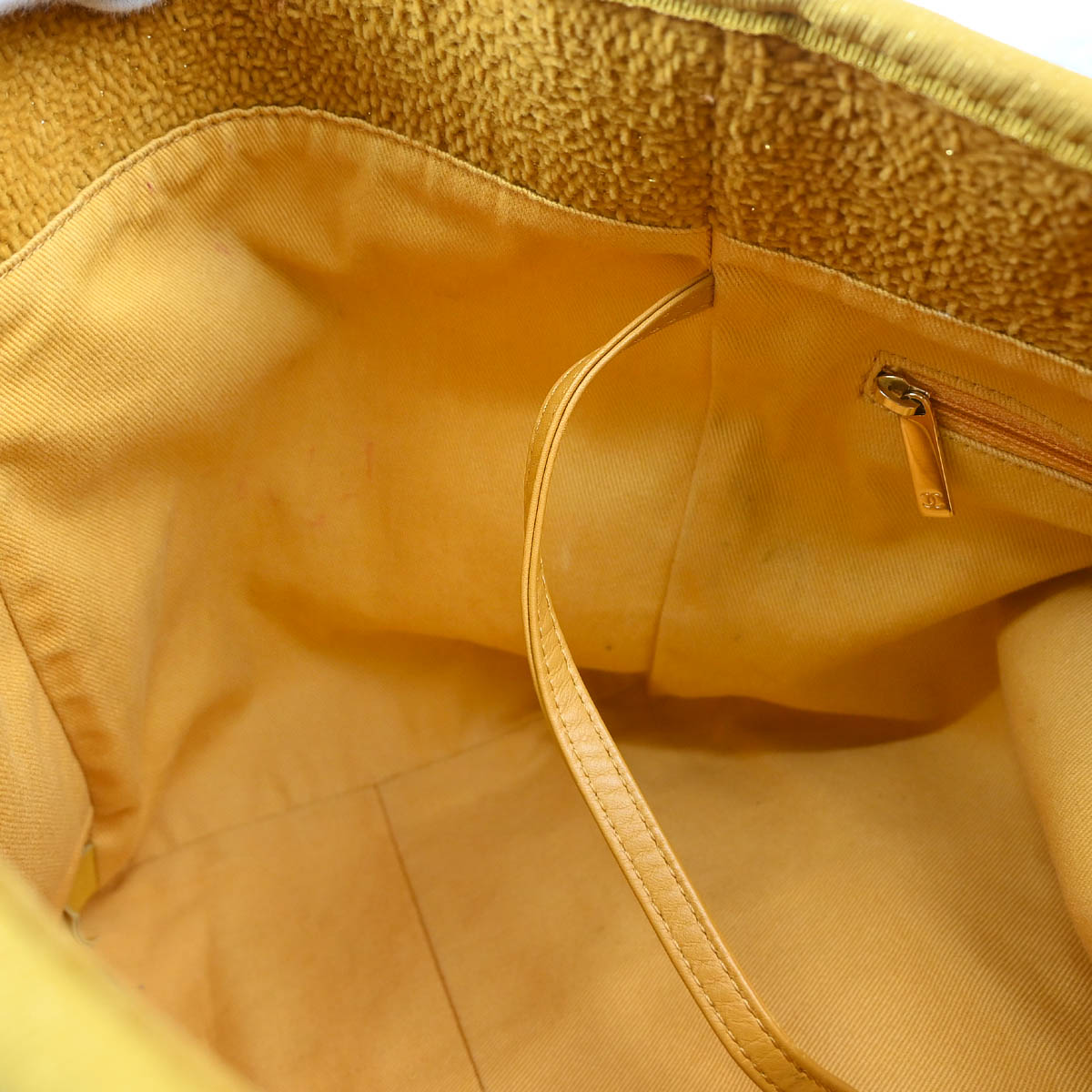 Chanel 2019 Yellow Fabric Medium Deauville 2way Shoulder Tote Bag