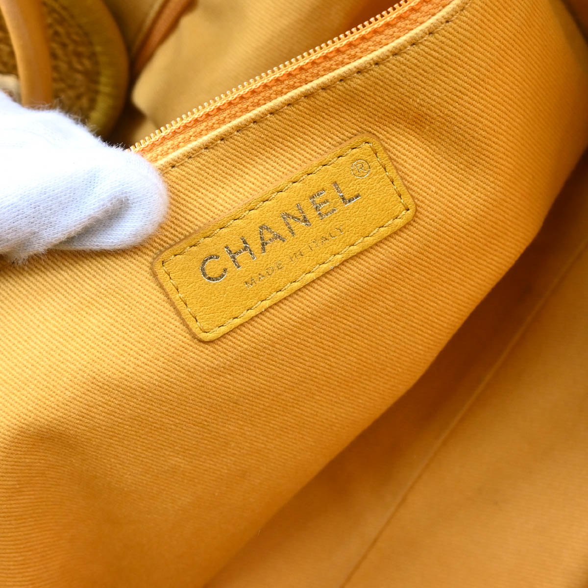 Chanel 2019 Yellow Fabric Medium Deauville 2way Shoulder Tote Bag