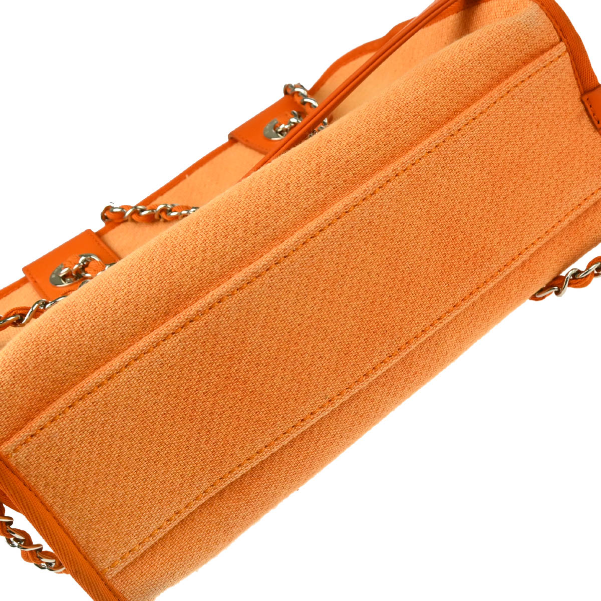 Chanel 2014-2015 Orange Canvas Deauville Bowling 2way Shoulder Handbag