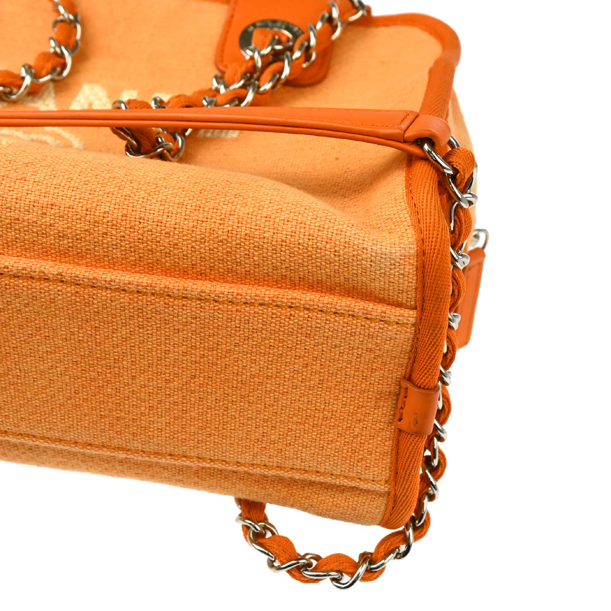 Chanel 2014-2015 Orange Canvas Deauville Bowling 2way Shoulder Handbag