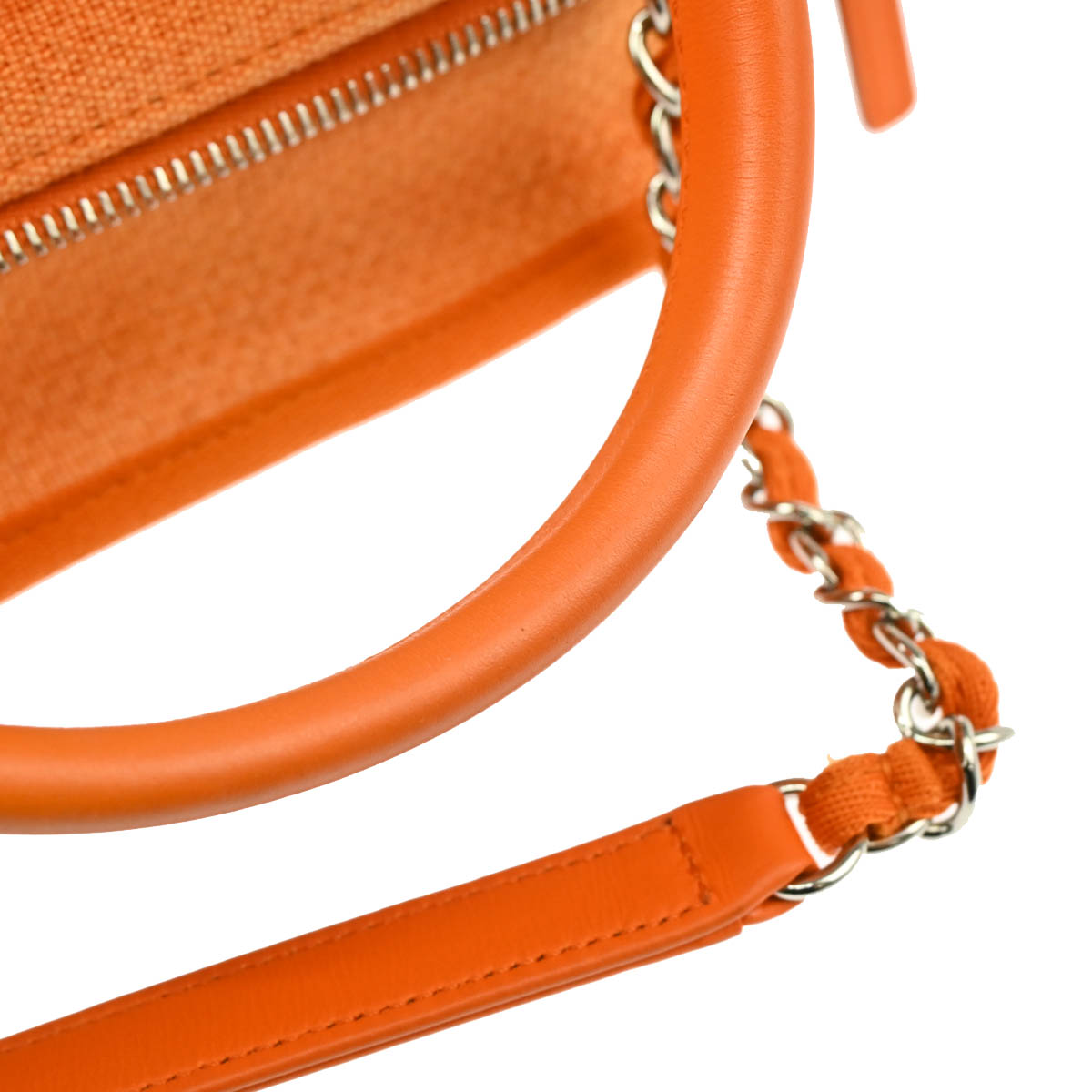Chanel 2014-2015 Orange Canvas Deauville Bowling 2way Shoulder Handbag