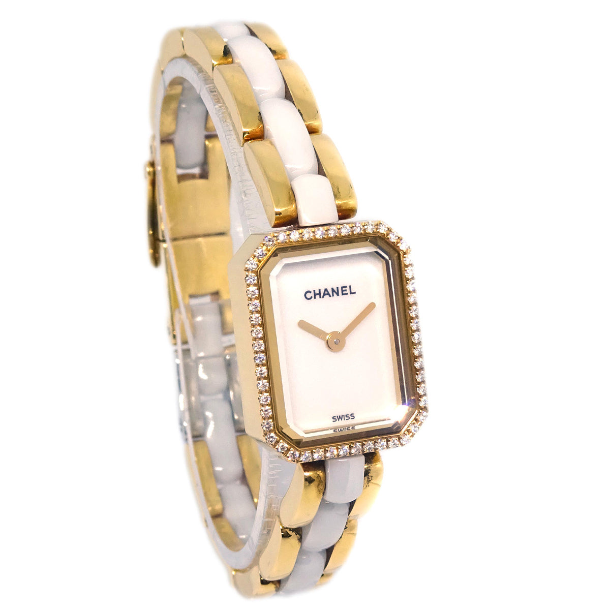 Chanel Premiere H2435 Quartz Watch Ceramic 18KYG Diamond
