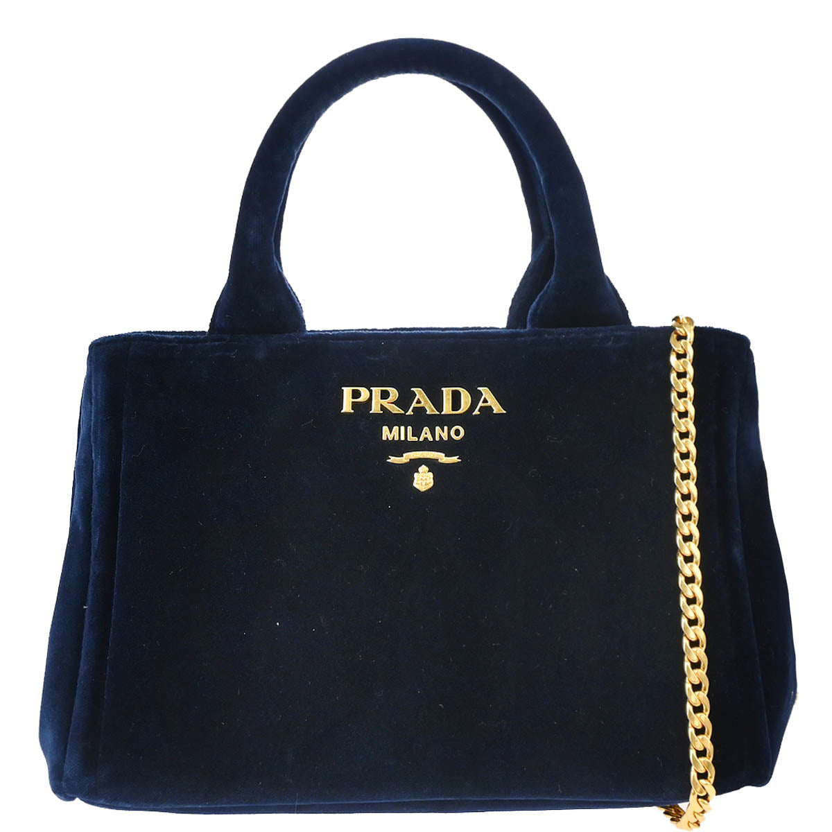 Prada Blue Velvet 2way Shoulder Tote Handbag