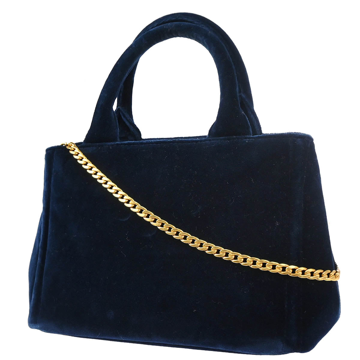 Prada Blue Velvet 2way Shoulder Tote Handbag