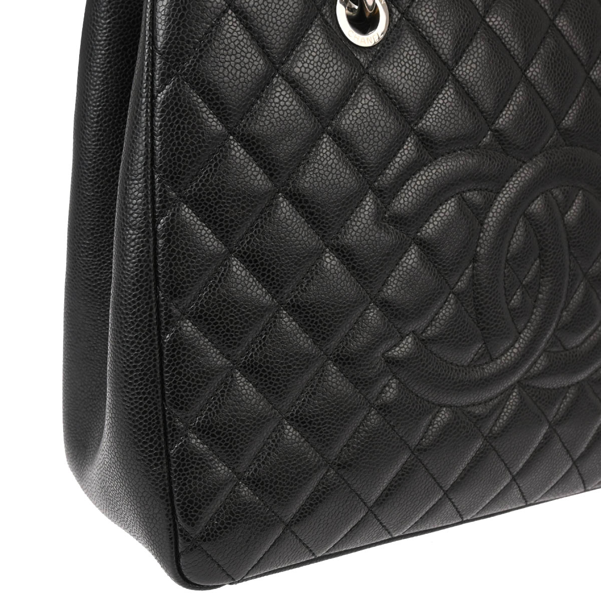 Chanel 2014 Black Caviar Grand Shopping Tote GST Handbag