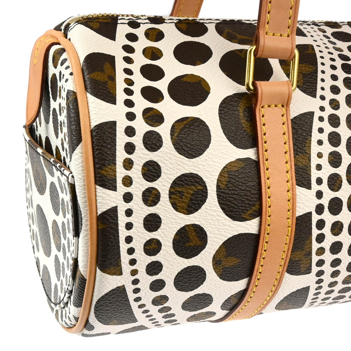 Louis Vuitton 2012 White Pumpkin Dot Papillon 30 Handbag M40687