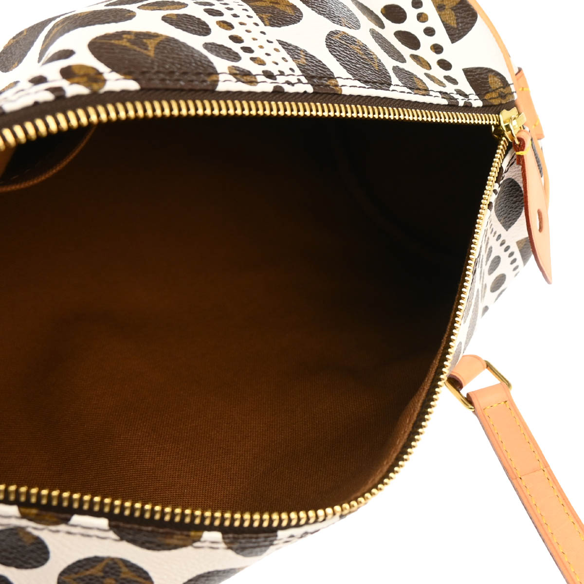 Louis Vuitton 2012 White Pumpkin Dot Papillon 30 Handbag M40687