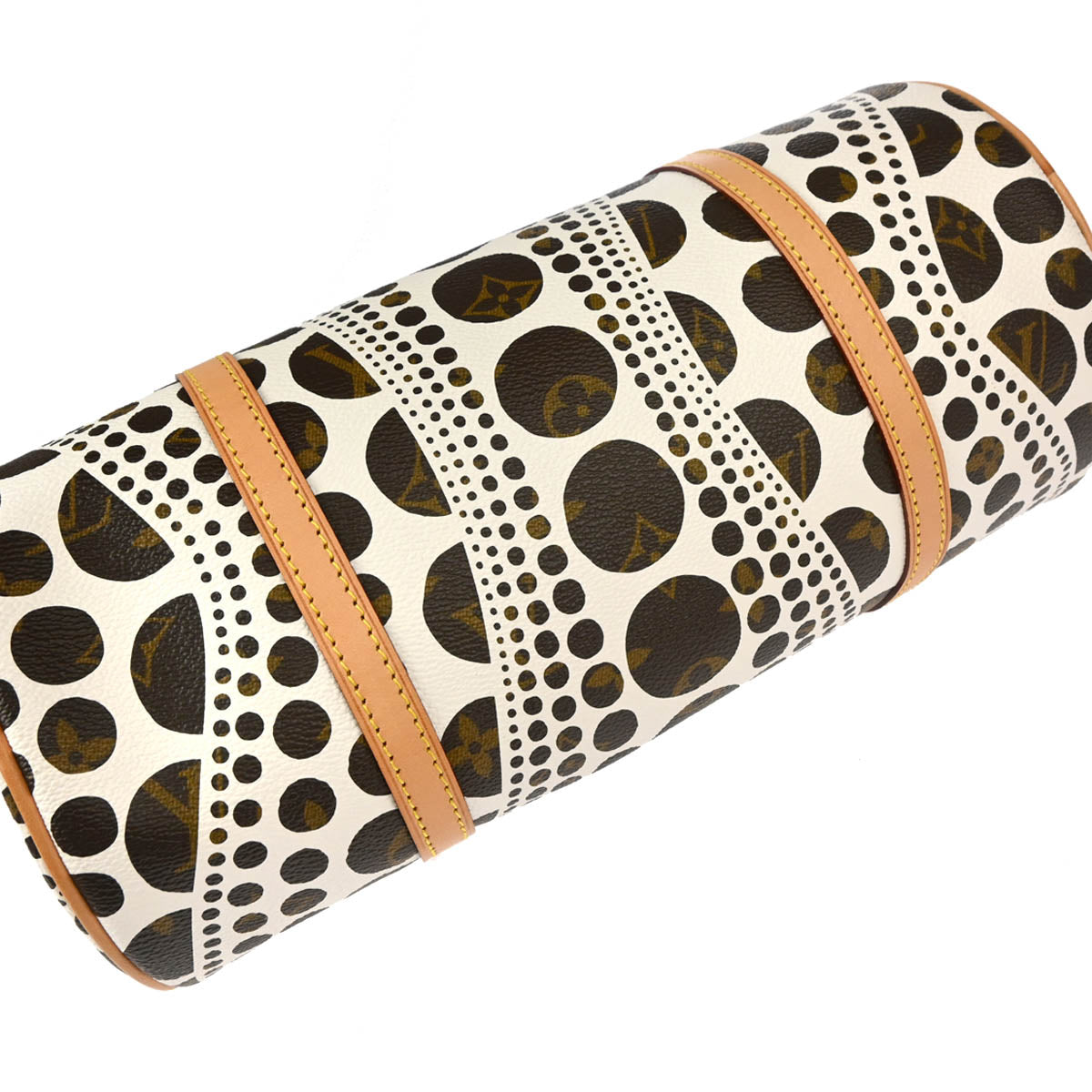 Louis Vuitton 2012 White Pumpkin Dot Papillon 30 Handbag M40687