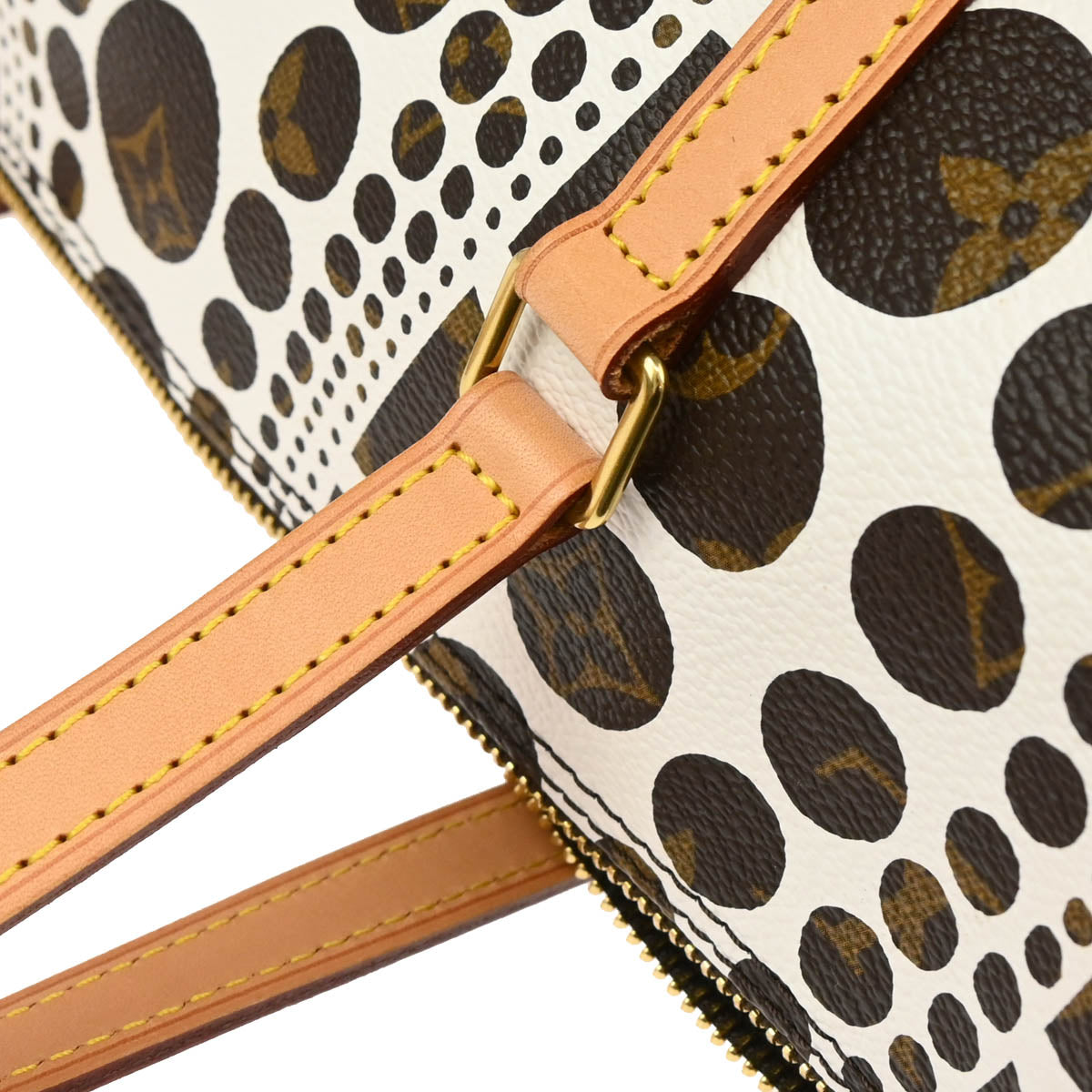 Louis Vuitton 2012 White Pumpkin Dot Papillon 30 Handbag M40687