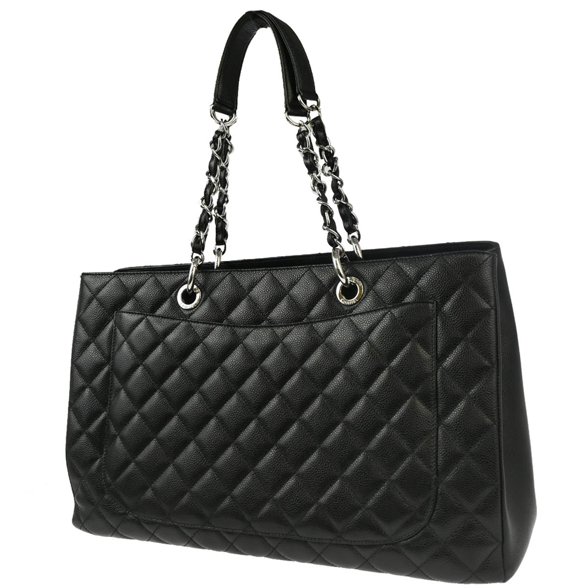 Chanel 2012 Black Caviar Grand Shopping Tote GST XL Handbag