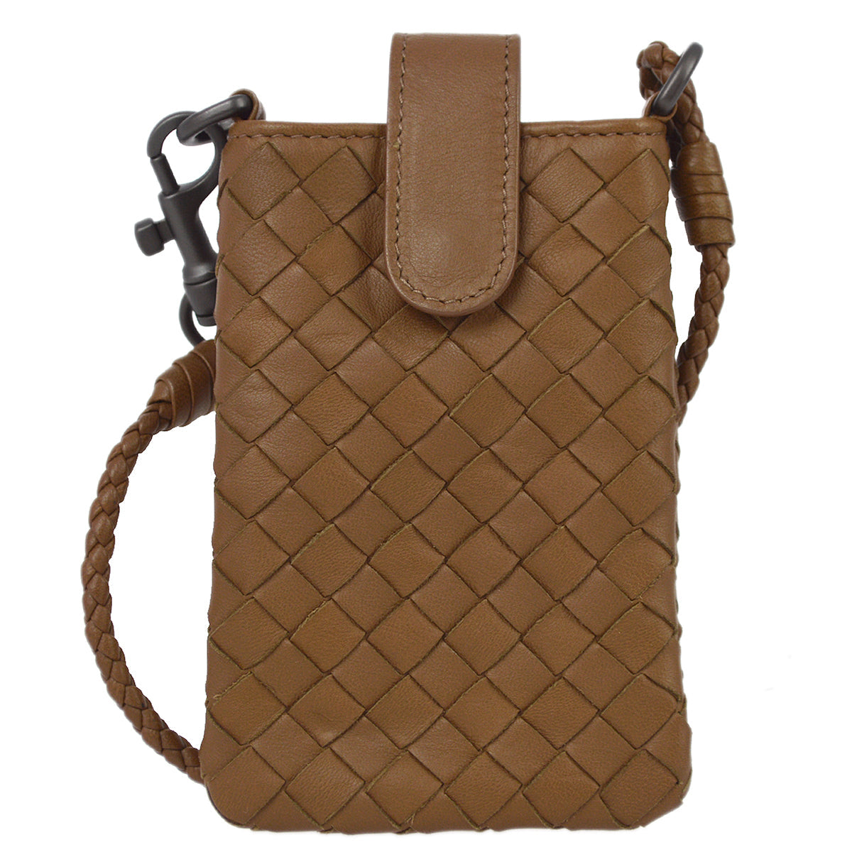 Bottega Veneta Brown Intrecciato Phone Case Small Good