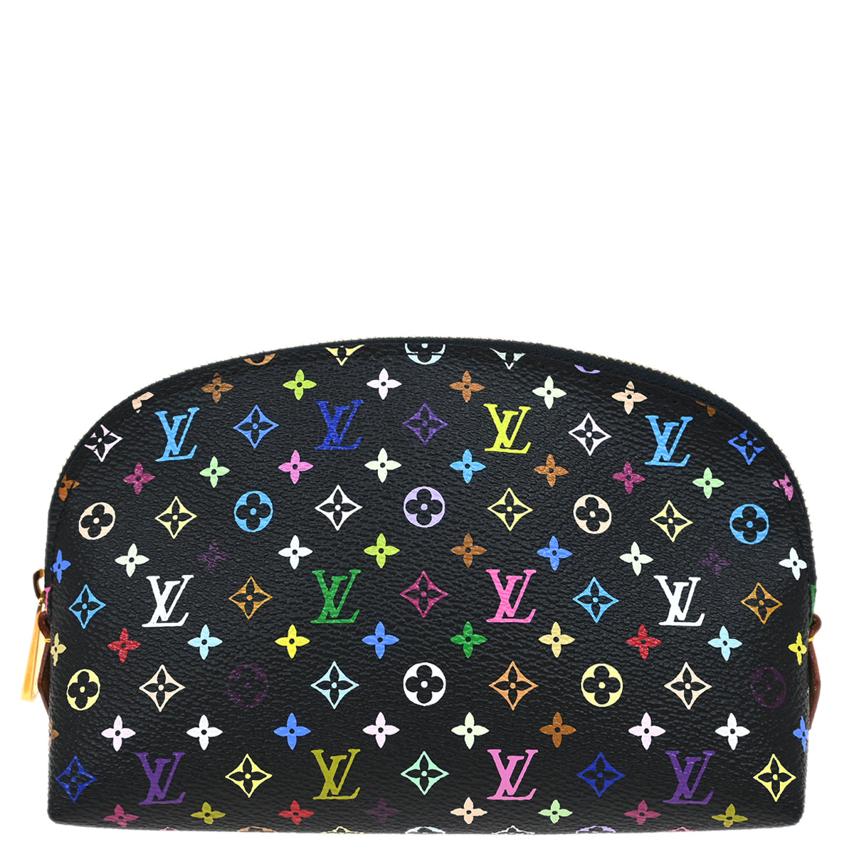 Louis Vuitton 2012 Black Monogram Multicolor Pochette Cosmetic M47355